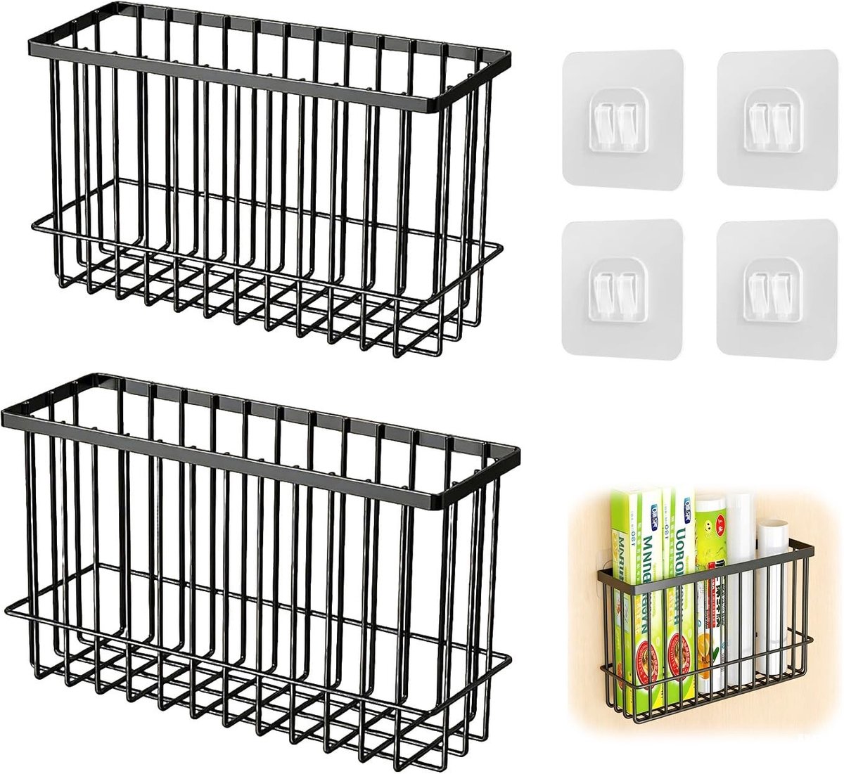 Omgoods - Set van 2 Keuken Kastdeuren Opbergdozen, Muurbevestiging