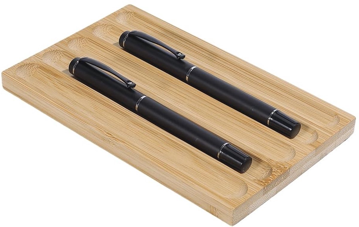 Omgoods - Bamboe Pennenhouder met 5 Sleuven voor Desk Organization