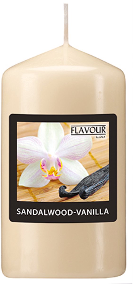 6x GALA Geurstompkaarsen Ø 58 mm · 110 mm ivoor - Sandalwood-Vanilla