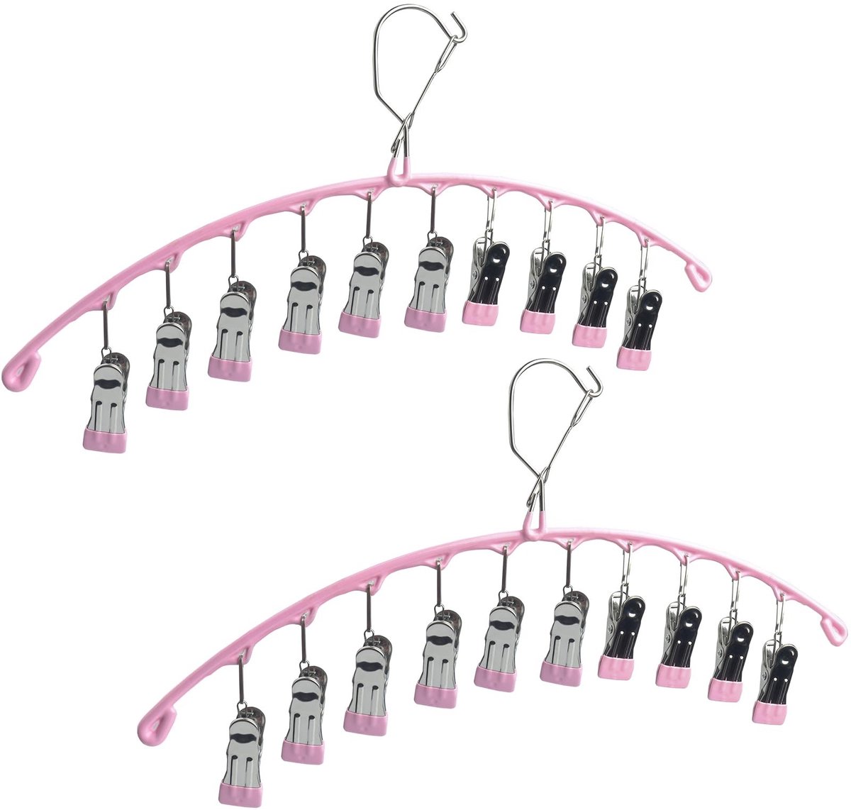 Omgoods - Roestvrij Stalen Drooghanger met 10 Clips voor Kleding