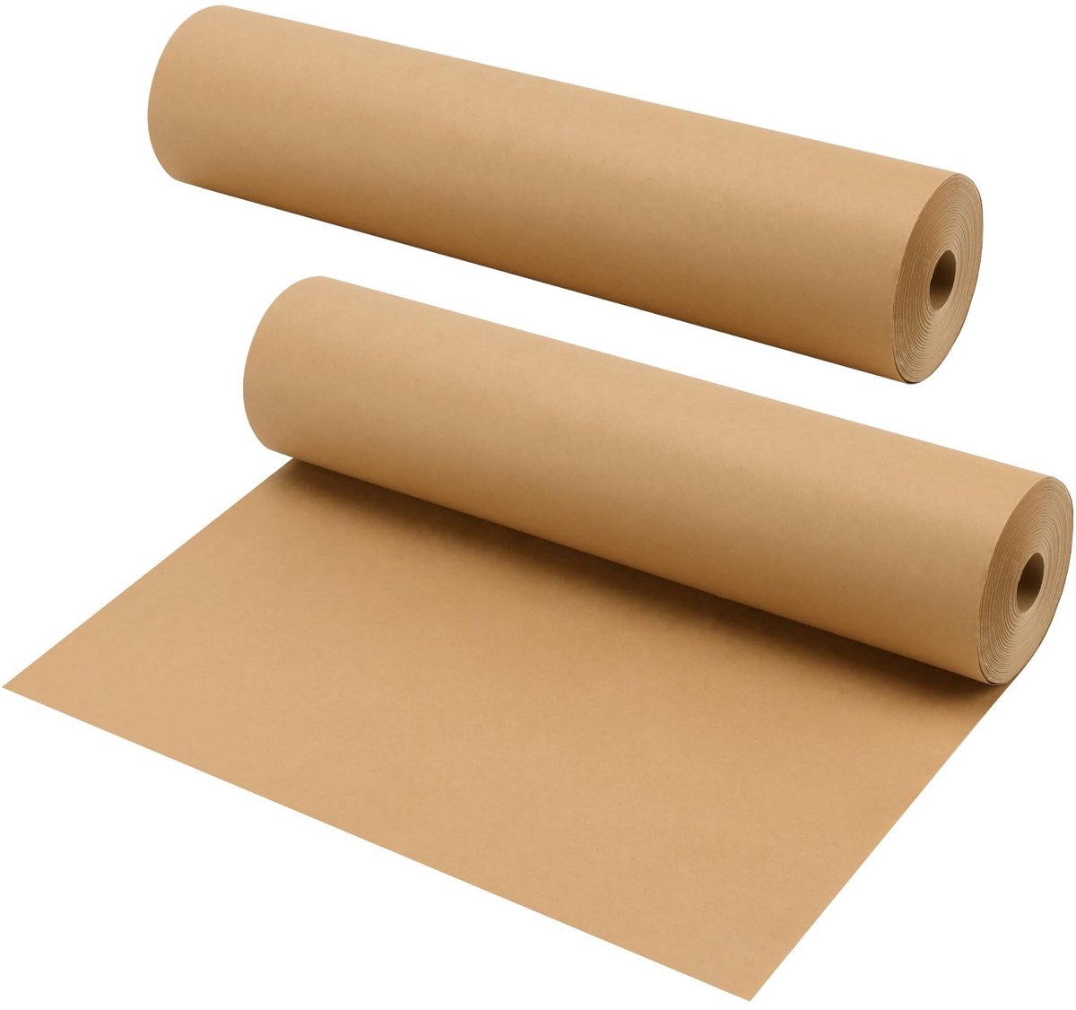 Omgoods- Kraftpapier Rol 2 Stuks - 38 cm x 50 m - Verpakkingspapier - Cadeaupapier - Knutselen - Bruin, Hoogwaardige Kwaliteit - Inpakpapier