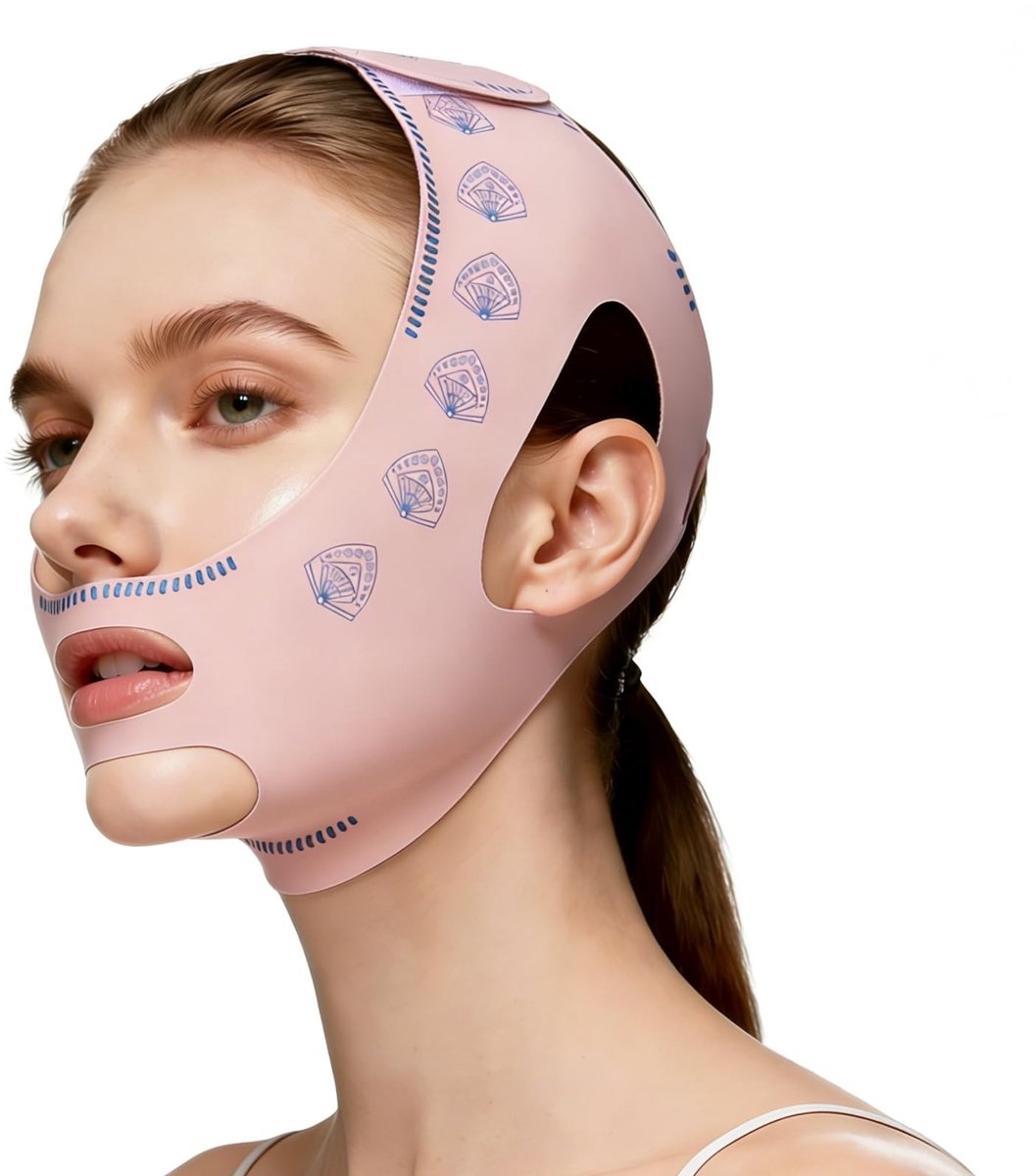 Omgoods - V-Lijn Gezichtsmasker voor Dubbele Kin in Roze