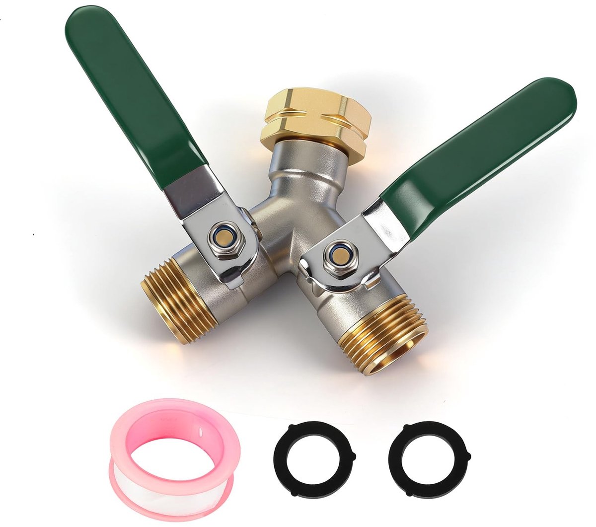 Omgoods - Messing Slangsplitter 2-Weg voor Tuin, Heavy Duty