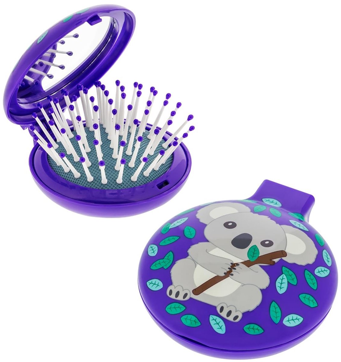 Omgoods - 2-in-1 Gespiegelde Haarborstel - Retro Koala Ontwerp voor Vrouwen
