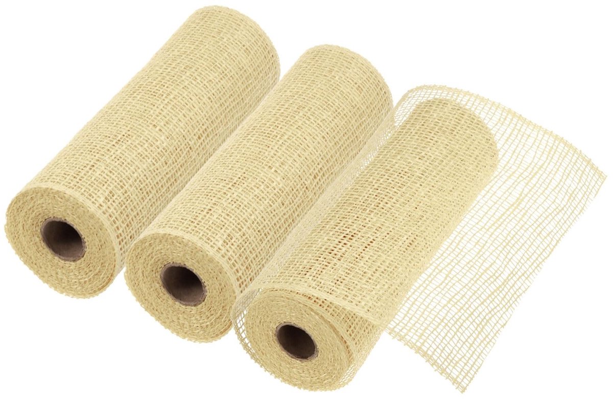 Omgoods - Decoratieve Poly Jute Mesh voor Kransen en Bloemen Strikken Koffie