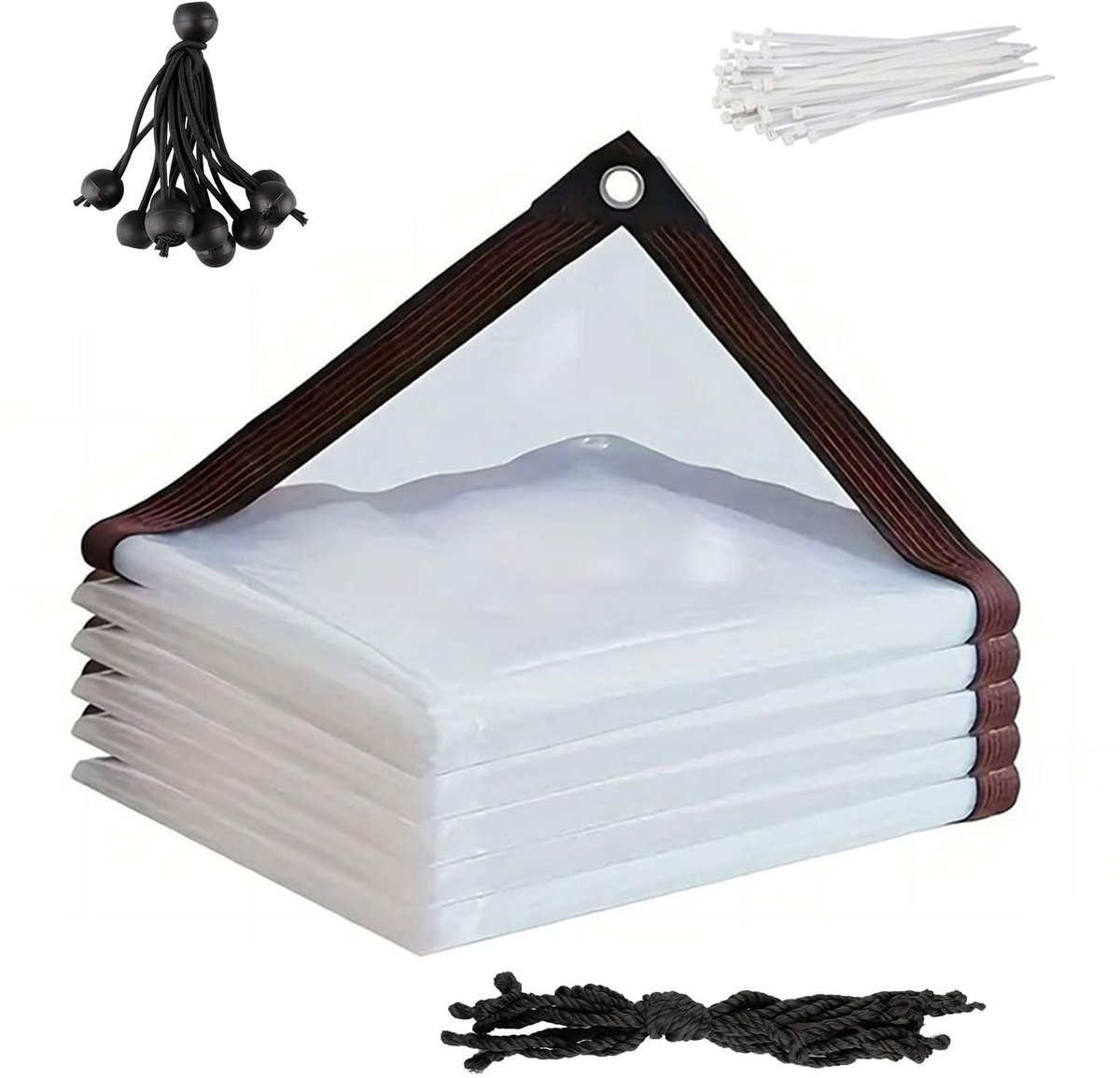Omgoods - Transparante Tarpaulin met Oogjes 2 x 3 m, Waterdicht en Duurzaam