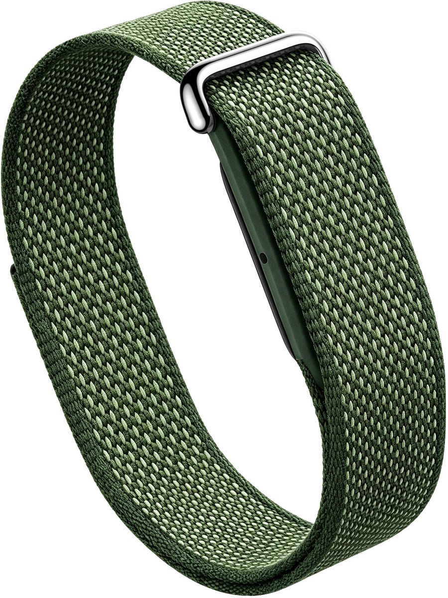 Stravo Nylon Sportbandje met Klittenband – Geschikt voor Fitbit Air – Verstelbaar, Lichtgewicht & Ademend Geweven Horlogebandje – Groen