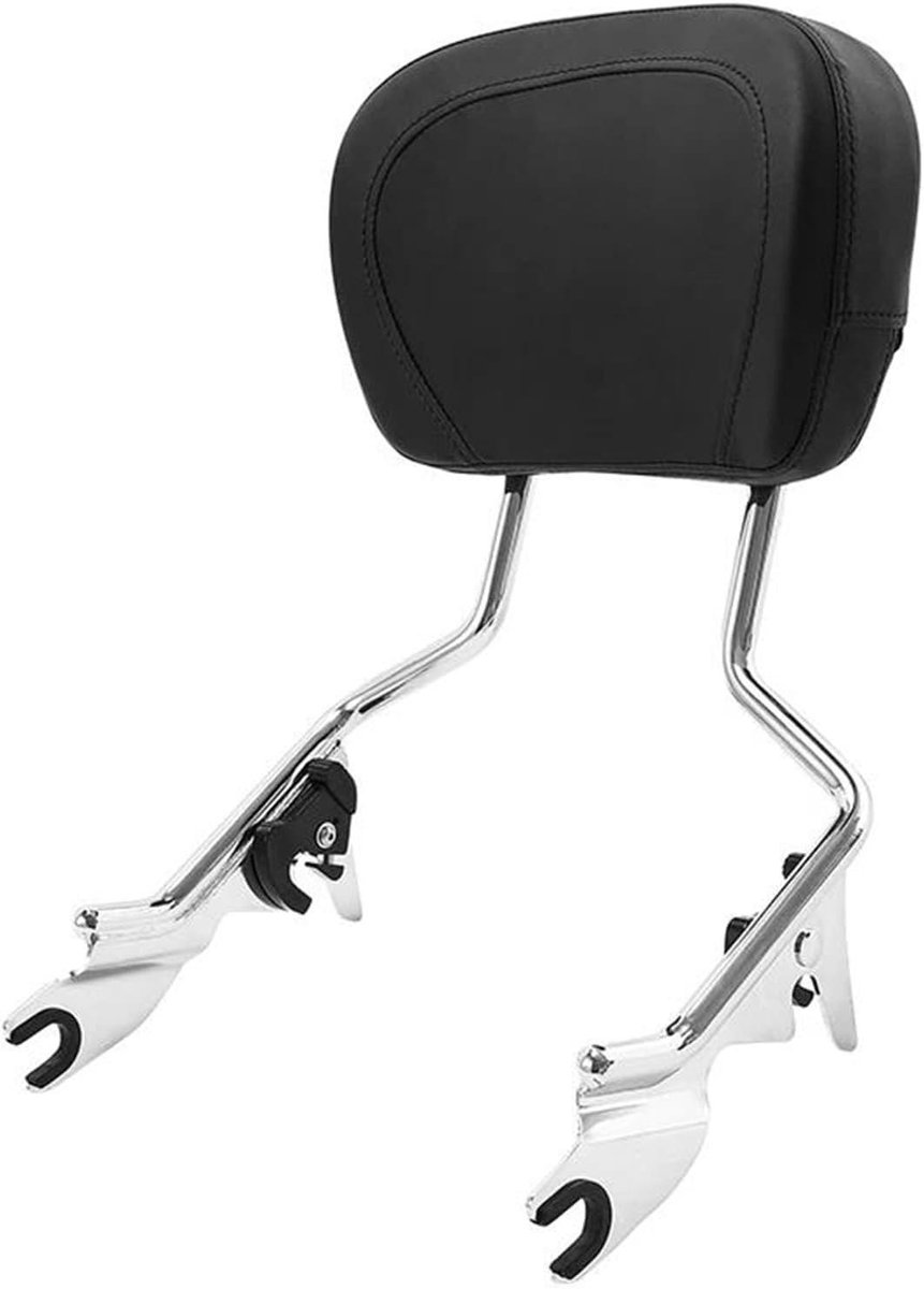 Passagiersrugleuning Motor - Sissy Bar Kussen - Comfortabel Rijden - Afneembaar Ontwerp - Universele Pasvorm - Zilver