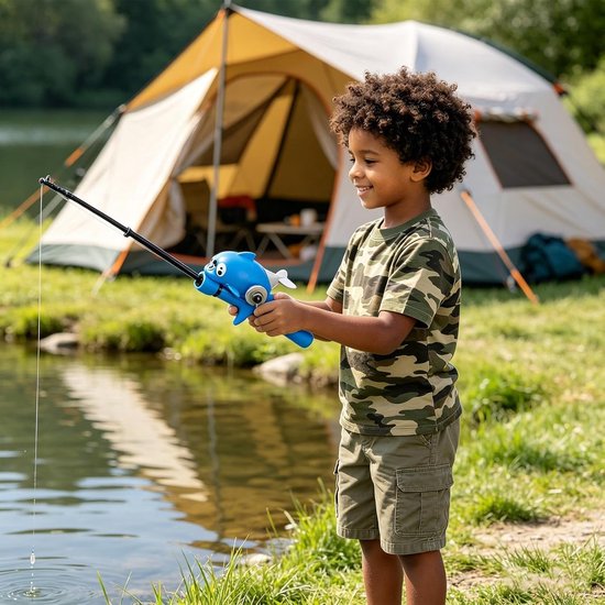 Kinderhengel - Hengel voor kinderen - Buiten vissen - Tangle-proof molen - 1.2 meter - Veelkleurig — afbeelding 3