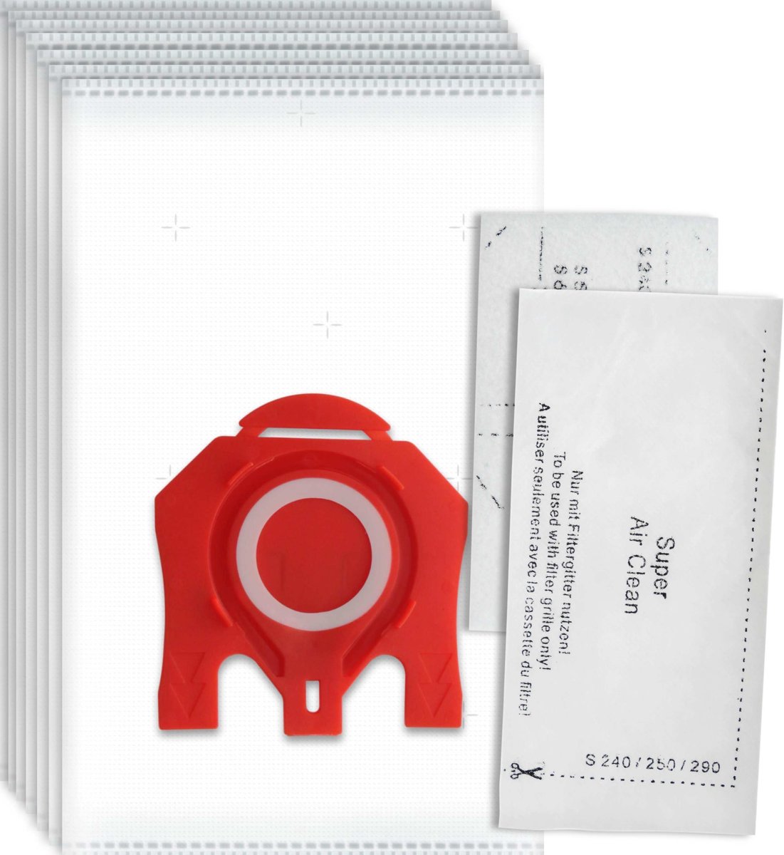 10x Dparts PRO stofzakken geschikt voor Miele FJM - met 2 filters - stofzuigerzakken HyClean 3D Efficiency FJM - HyClean Pure FJM - Compact C1, C2 en Complete C1 stofzuiger series - stofzuigzak MI30