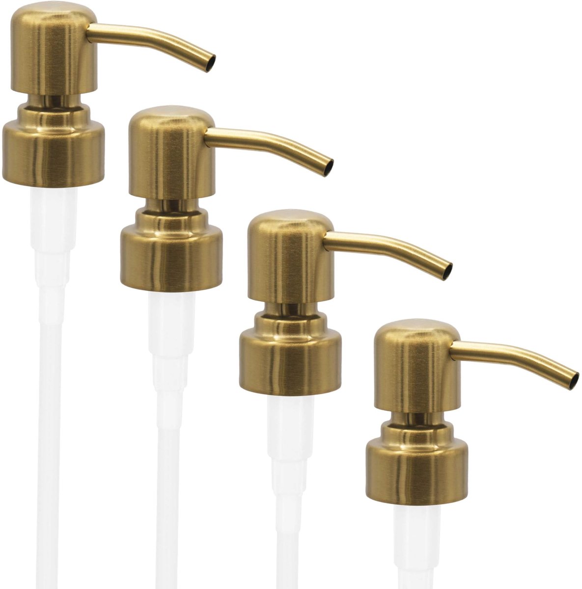 Omgoods - Set van 4 RVS Zeepdispenser Pompen voor Upcycling