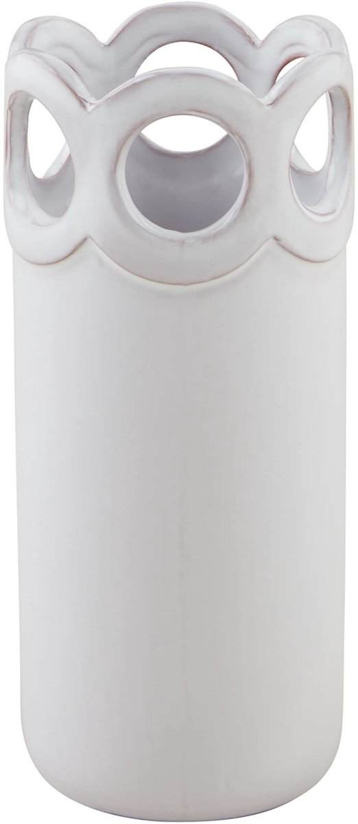 Omgoods - Grote Glazuur Terracotta Bud Vaasje met Scallop Design