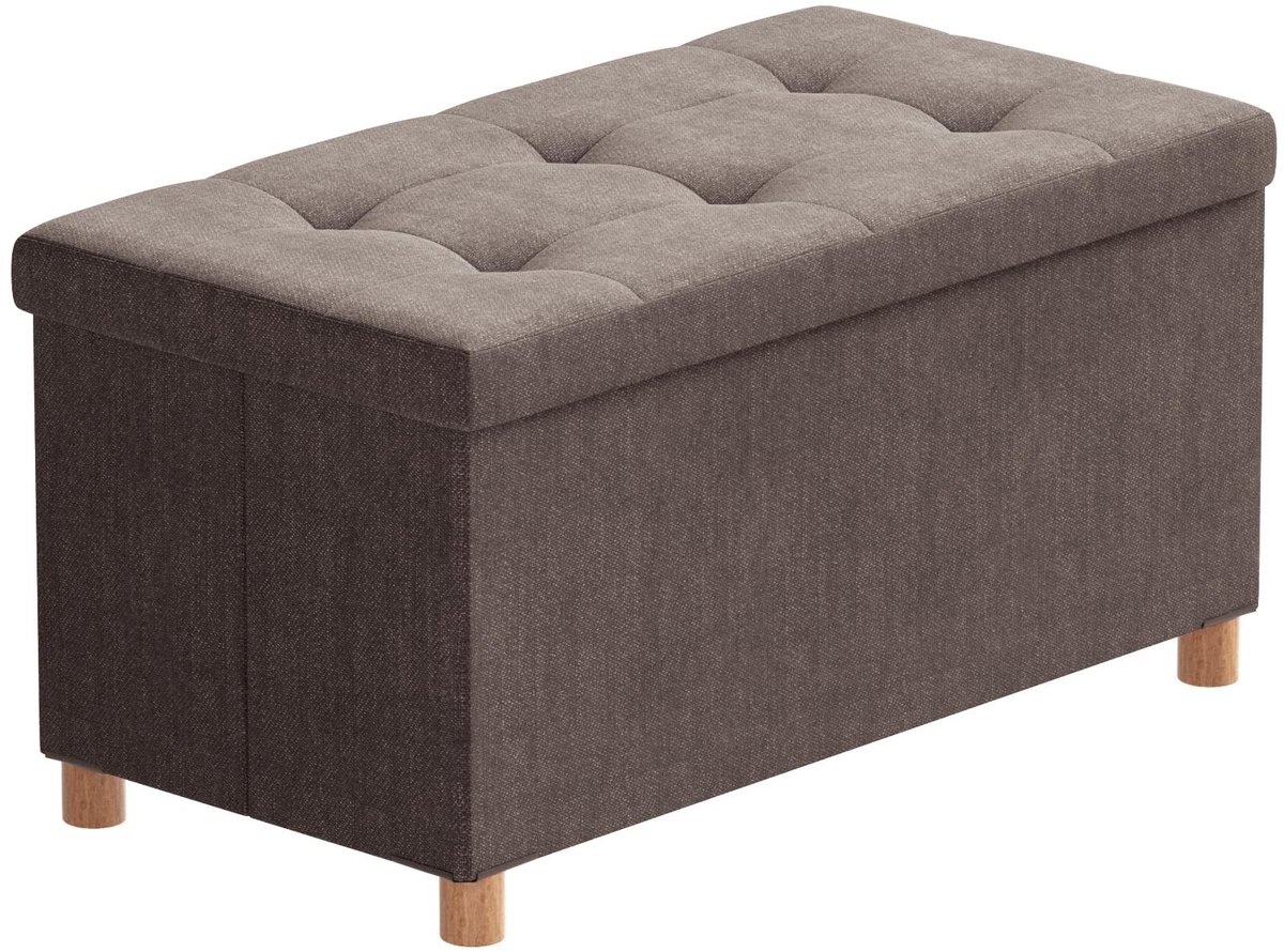 Omgoods - Opbergbank met Zitting en Houten Poten 76 x 38 x 38 cm