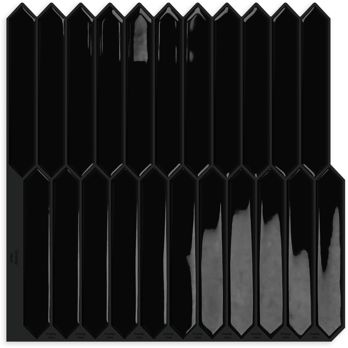 Omgoods- Wandtegels Zelfklevend - Zwarte Zeshoekige Tegels - Spatbescherming - Voor Keuken/Badkamer - 10 Vellen - 30,5x30,5 cm - Vinyltegels