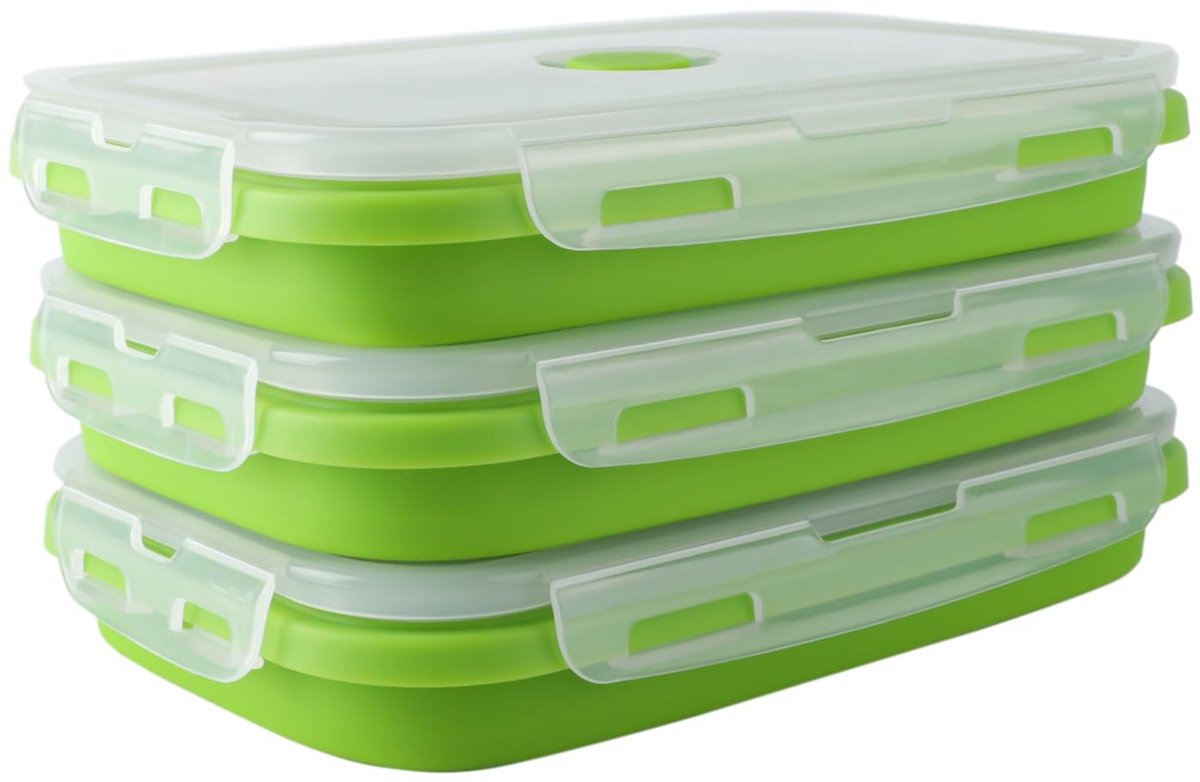 Omgoods - Vouwbare Voedselcontainers Set van 3, BPA Vrij en Lekvrij
