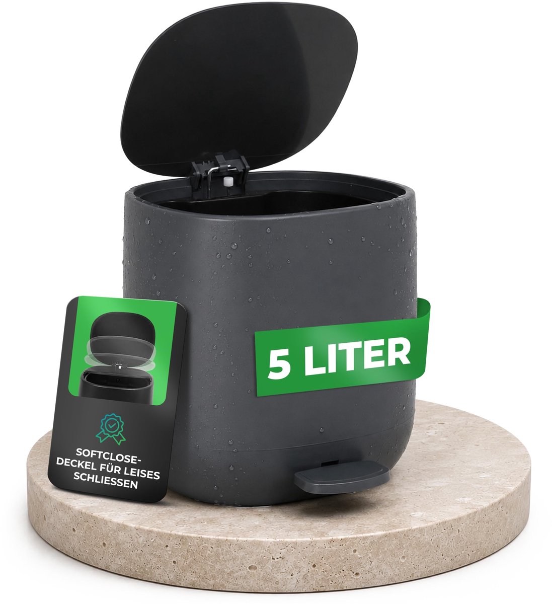 Omgoods - Elegante 5 Litre Afvalbak met Pedal en Soft Close