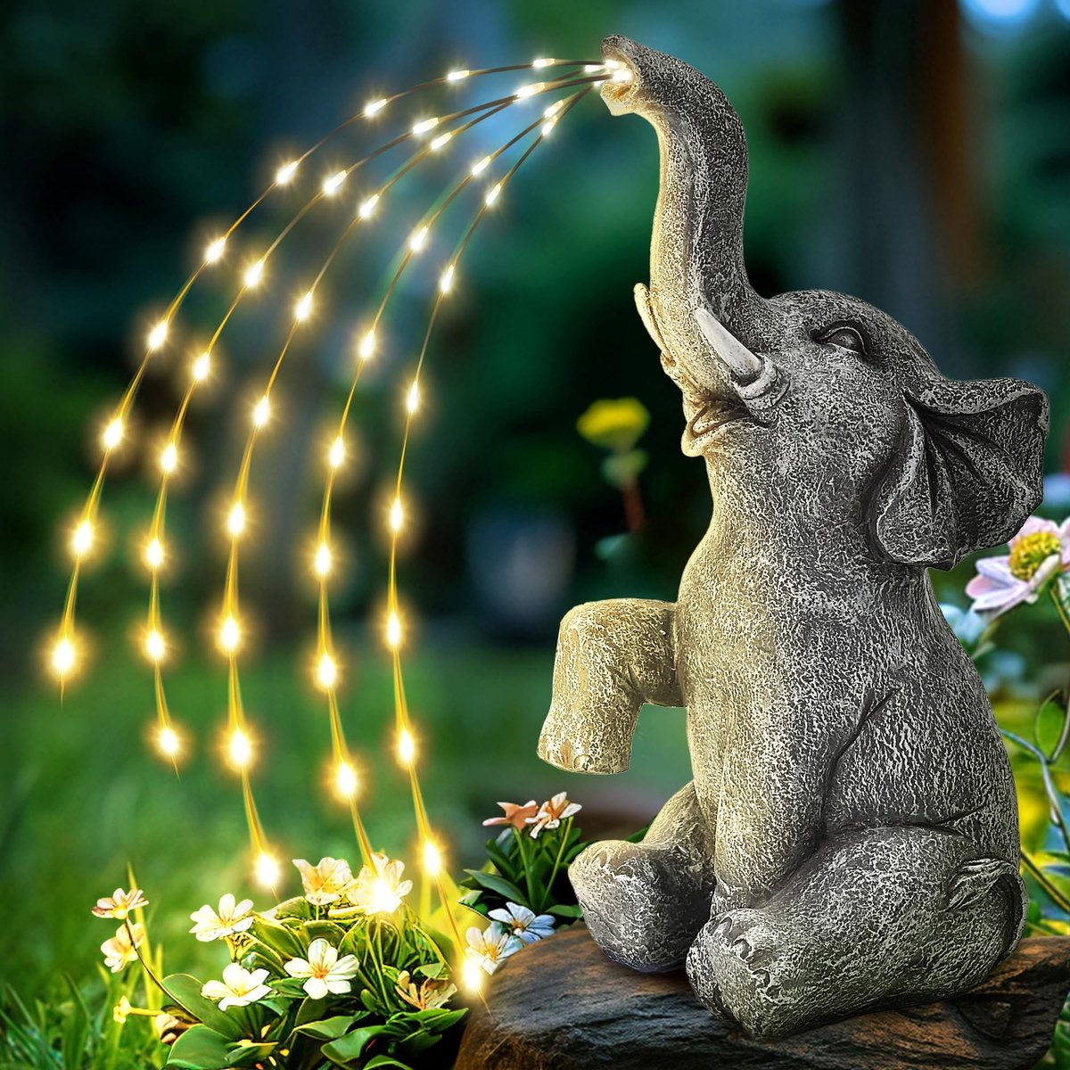 Omgoods - Solar Verlichting Olifant Tuindecoratie met LED Licht
