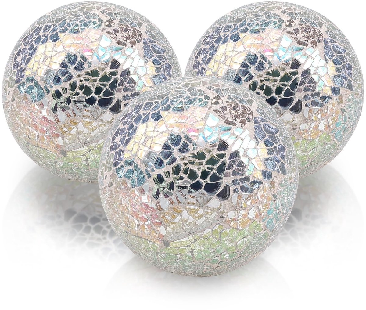 Omgoods - Set van 3 Decoratieve Glazen Bollen 8.5cm voor Tafeldecoratie