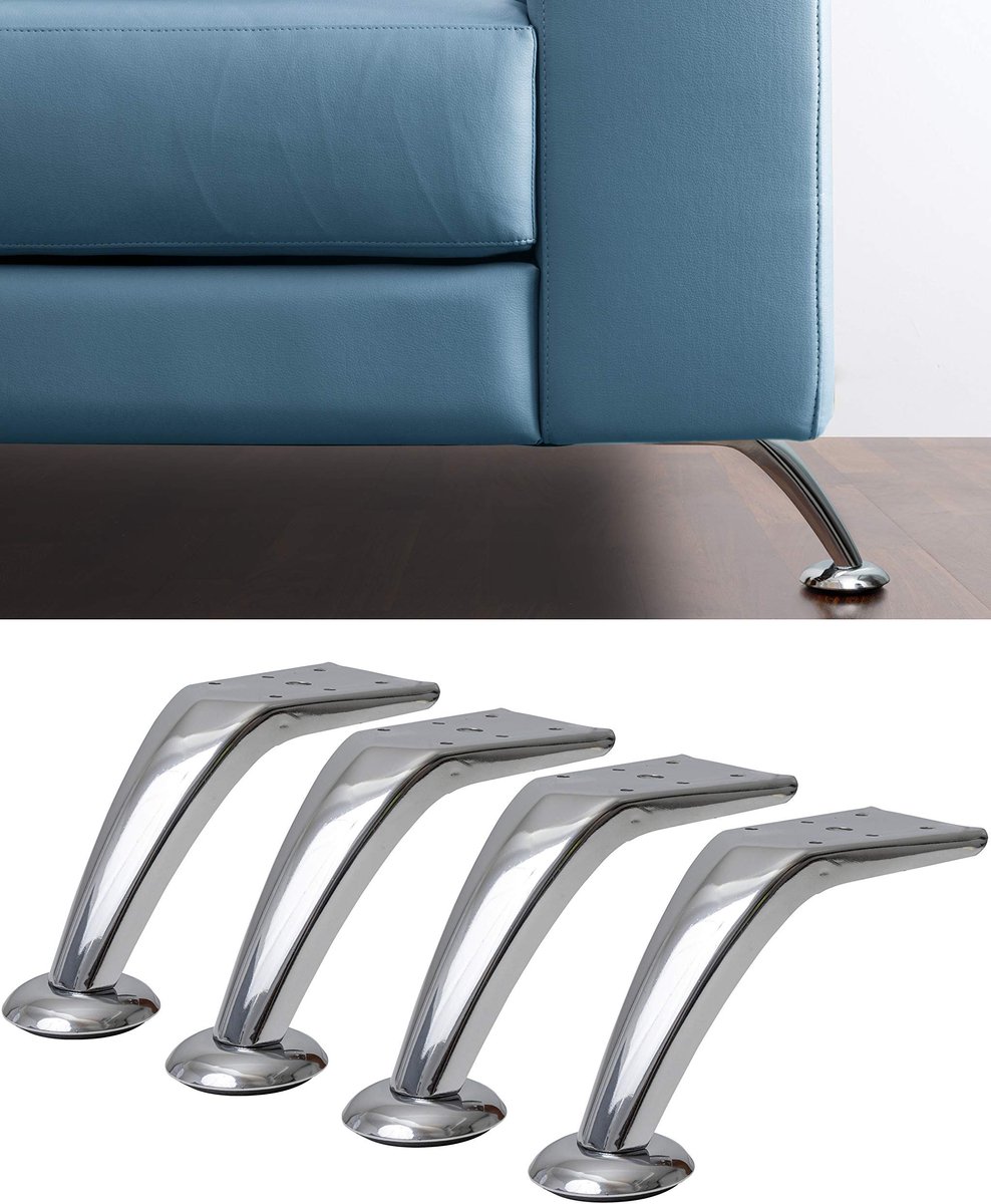 Omgoods - Set van 4 Elegante Meubelpoten van Ijzer in Chroomkleur