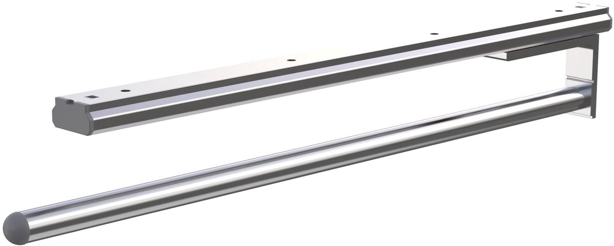 Omgoods - Uittrekbare Handdoekhouder met Enkele Arm Glanzend Aluminium - 465 mm