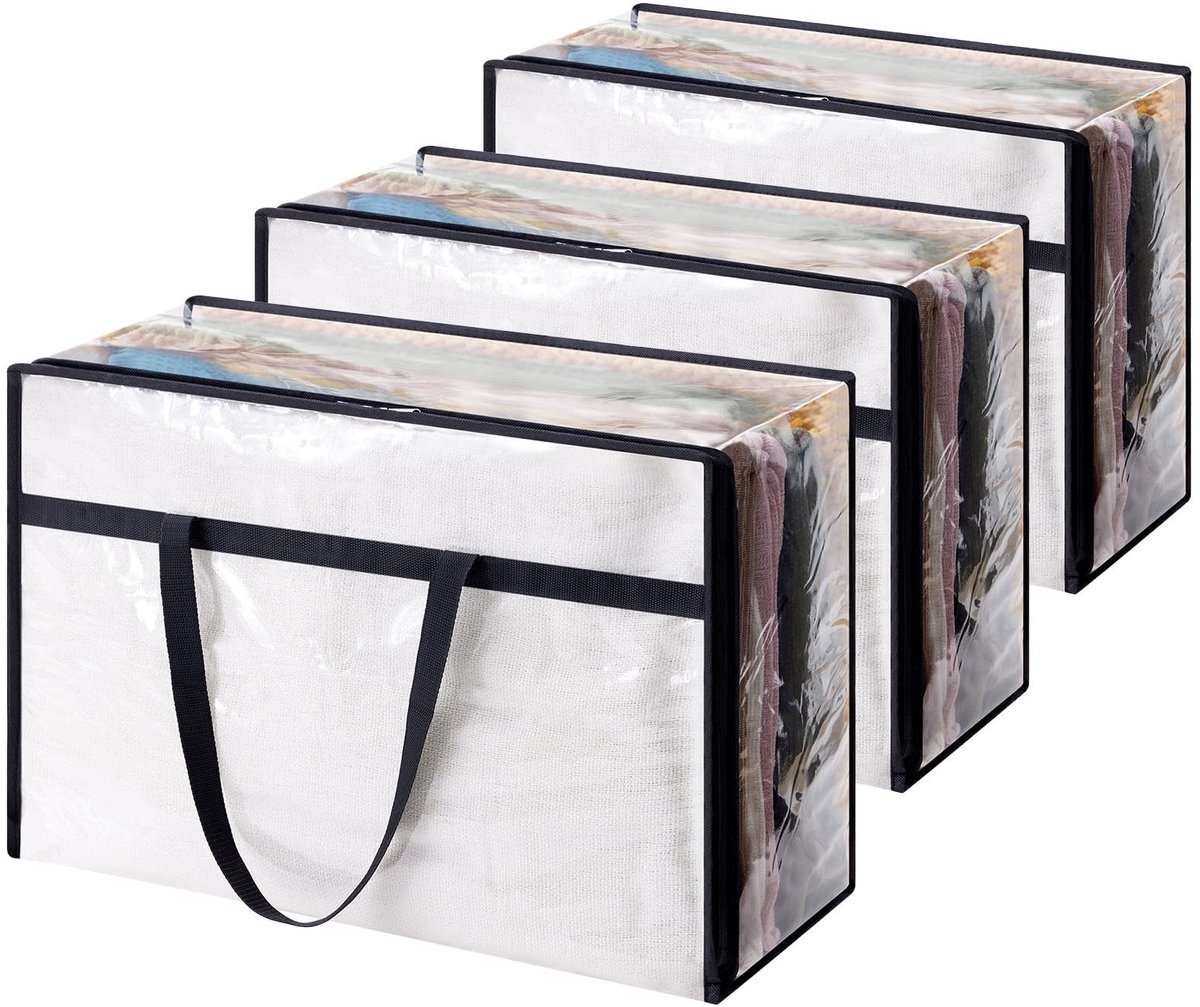 Omgoods - Set van 3 Transparante Opbergzakken voor Kleding en Accessoires