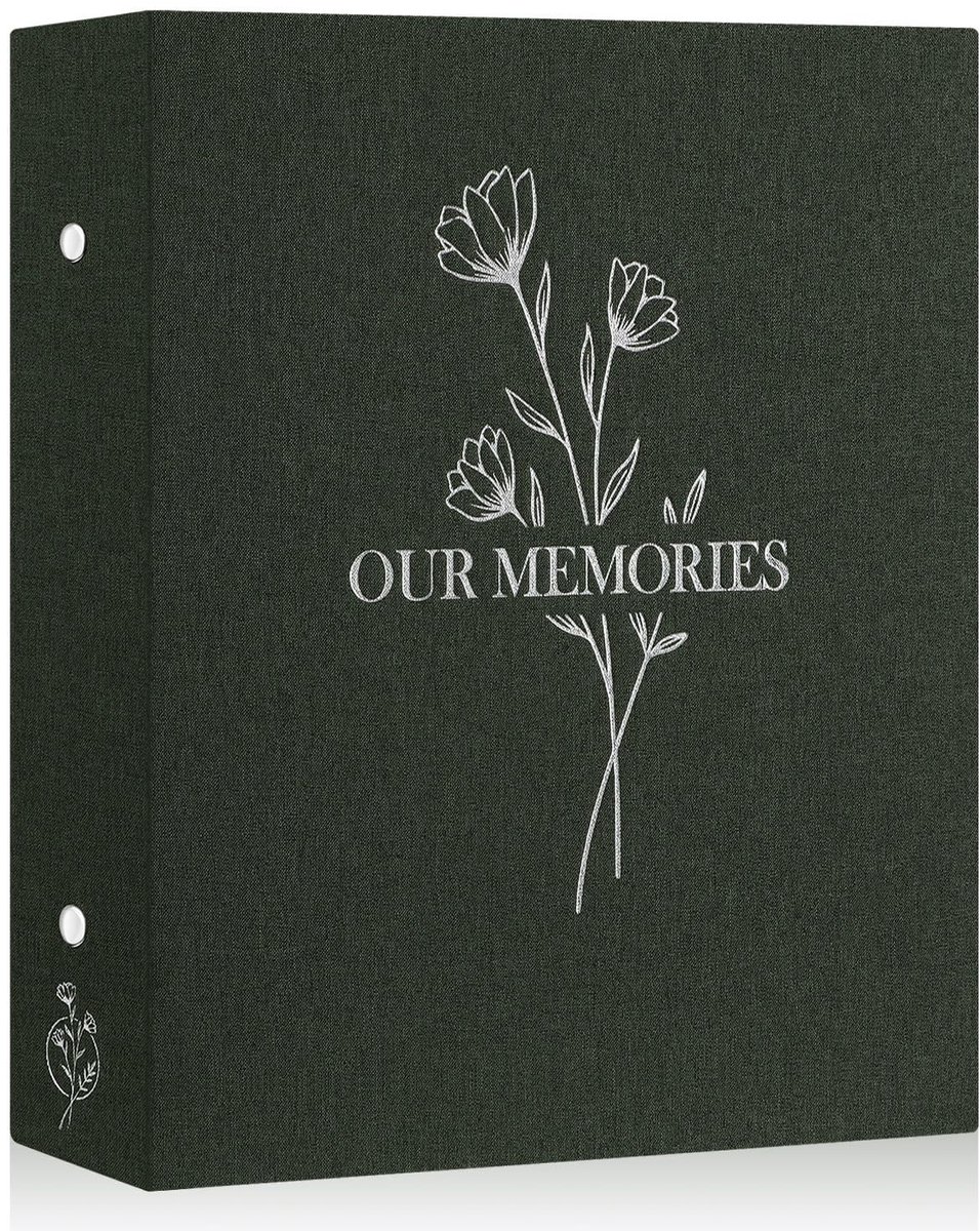 Omgoods- Fotoalbum 10x15 cm - 400 Foto's - Insteekalbum - Linnen Omslag - Luxe Zilveren Print - Waterdicht/Zuurvrij - Herinneringsalbum