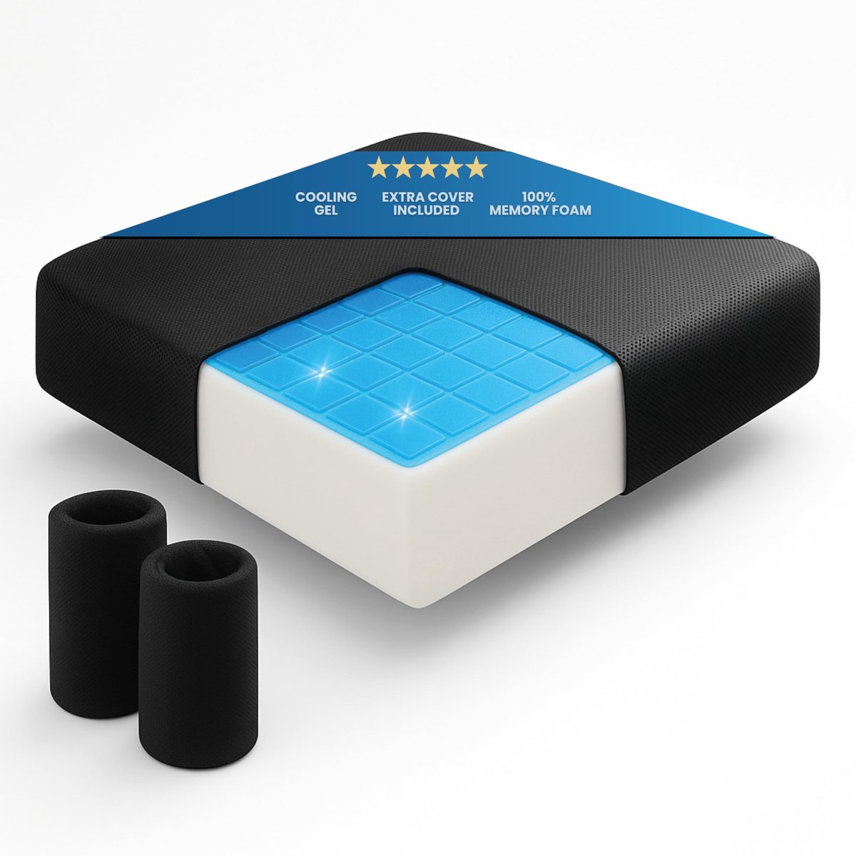 Omgoods - Premium Visco-Elastic Koel Gel Kussen met 2 Hoezen