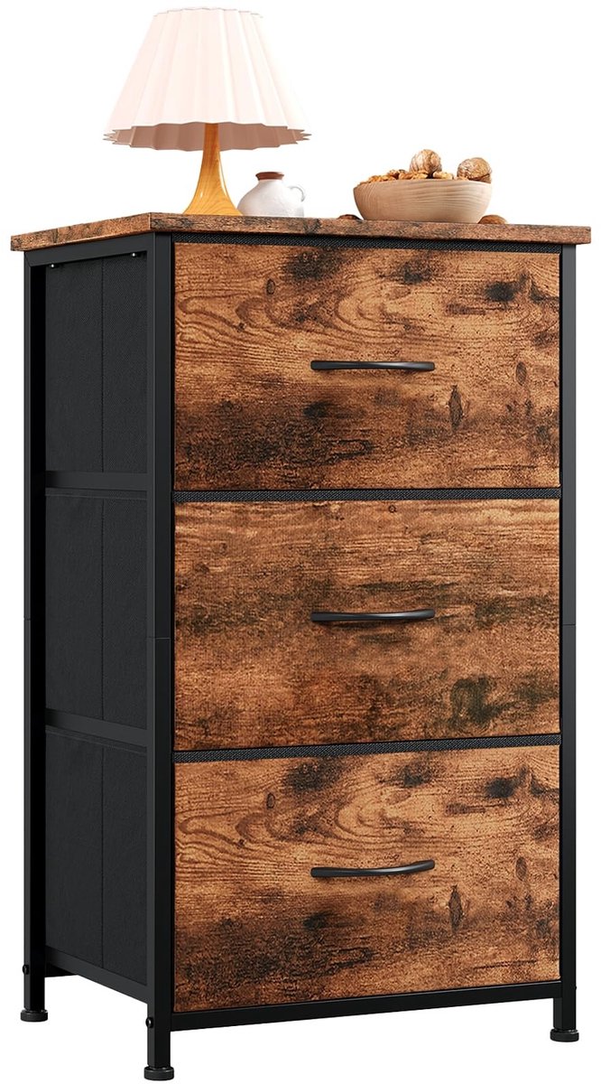 Omgoods - Dressoir met Stofladen en Stalen Frame voor Slaapkamer of Woonkamer