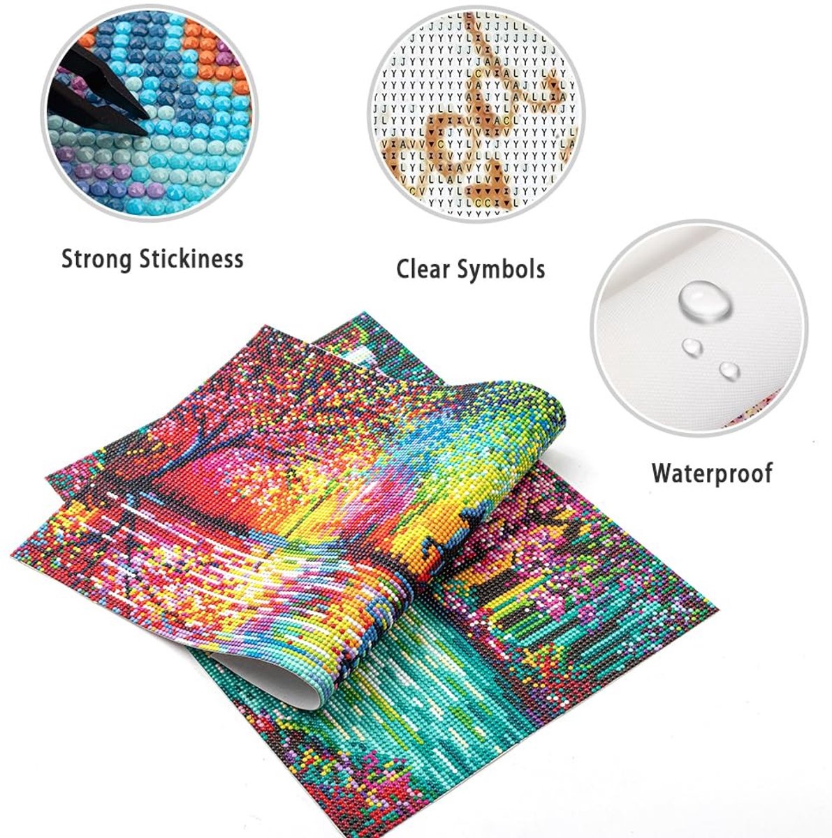 Omgoods - Set van 4 Diamant Schilderijen voor Creatieve Decoratie