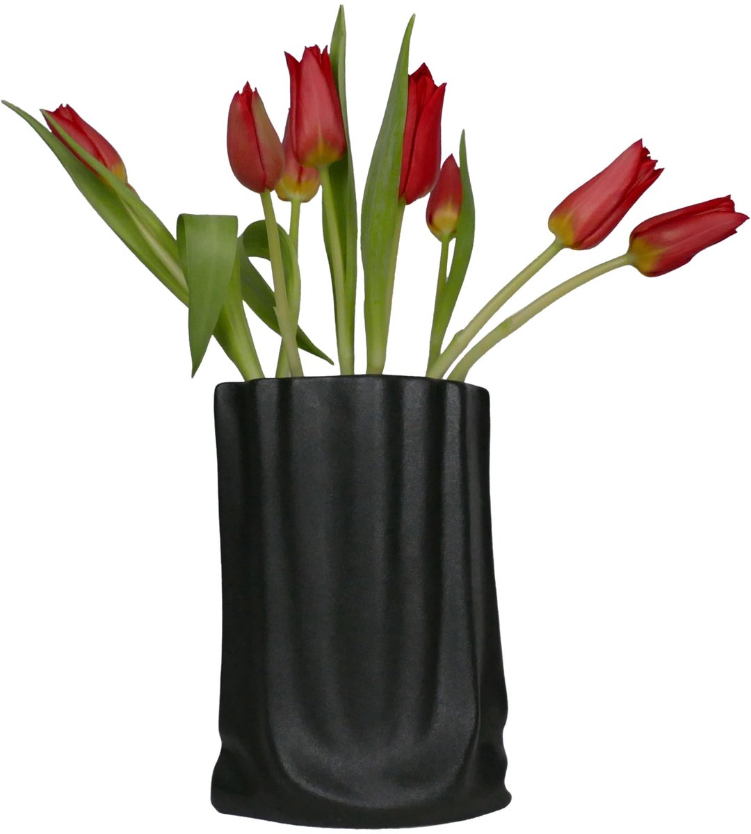 Omgoods - Kleine Zwarte Keramische Vaas van 20 cm voor Bloemen
