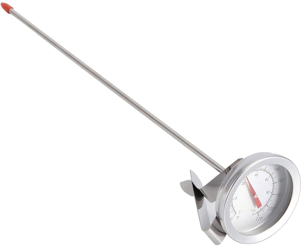 Omgoods - Melkthermometer Metalen Lange Sonde 12 inch - Voor Koken en Brouwen