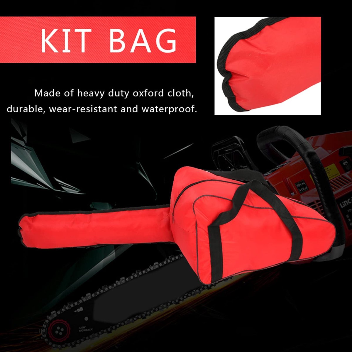 Omgoods- Draagtas Waterdicht - Draagbare Kettingzaagkoffer - Robuuste Oxford-stof - Bescherming tegen Stof - Geschikt voor Kettingzagen tot 20 inch - Kettingzaakoffer
