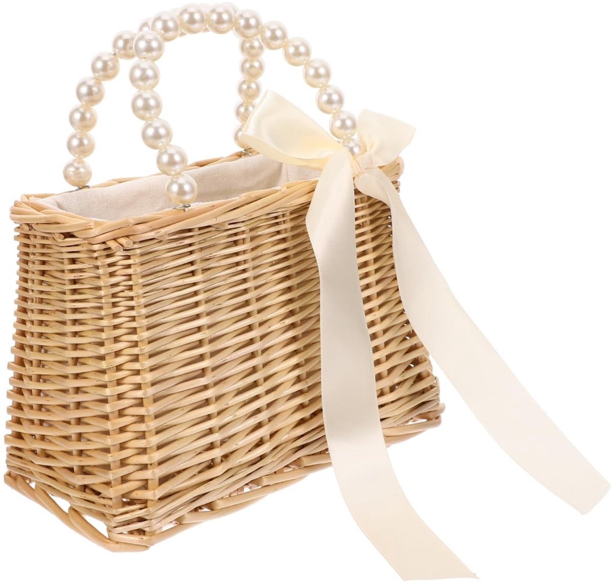 Omgoods - Stro Handtas met Parels voor de Zomer