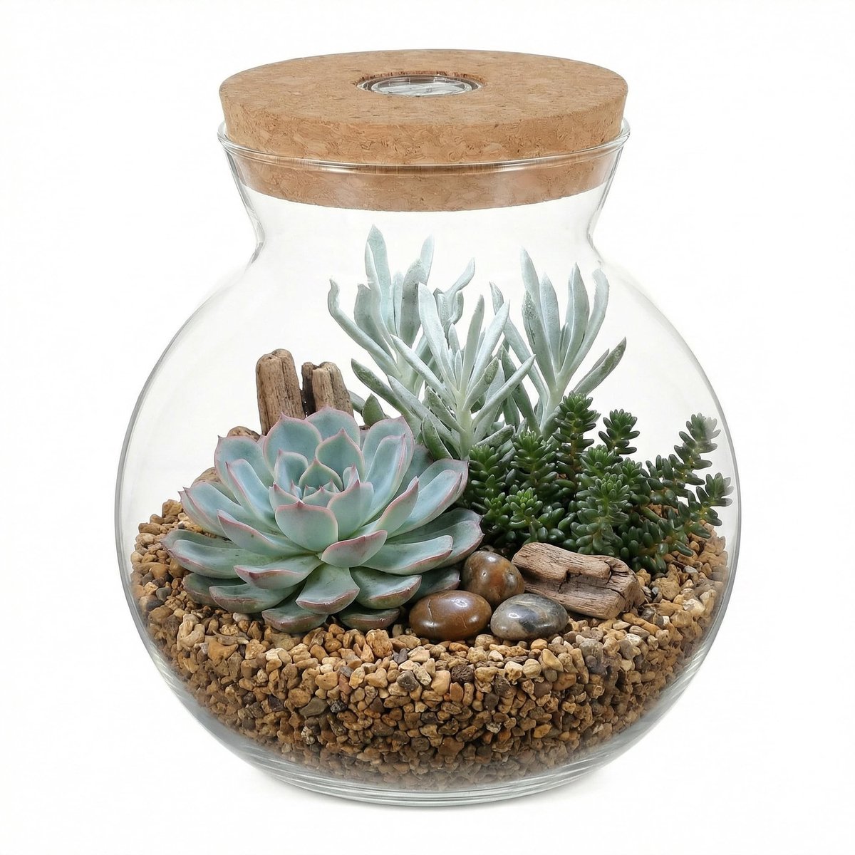 Omgoods - Glazen Micro-landschap Fles met Kurken Deksel