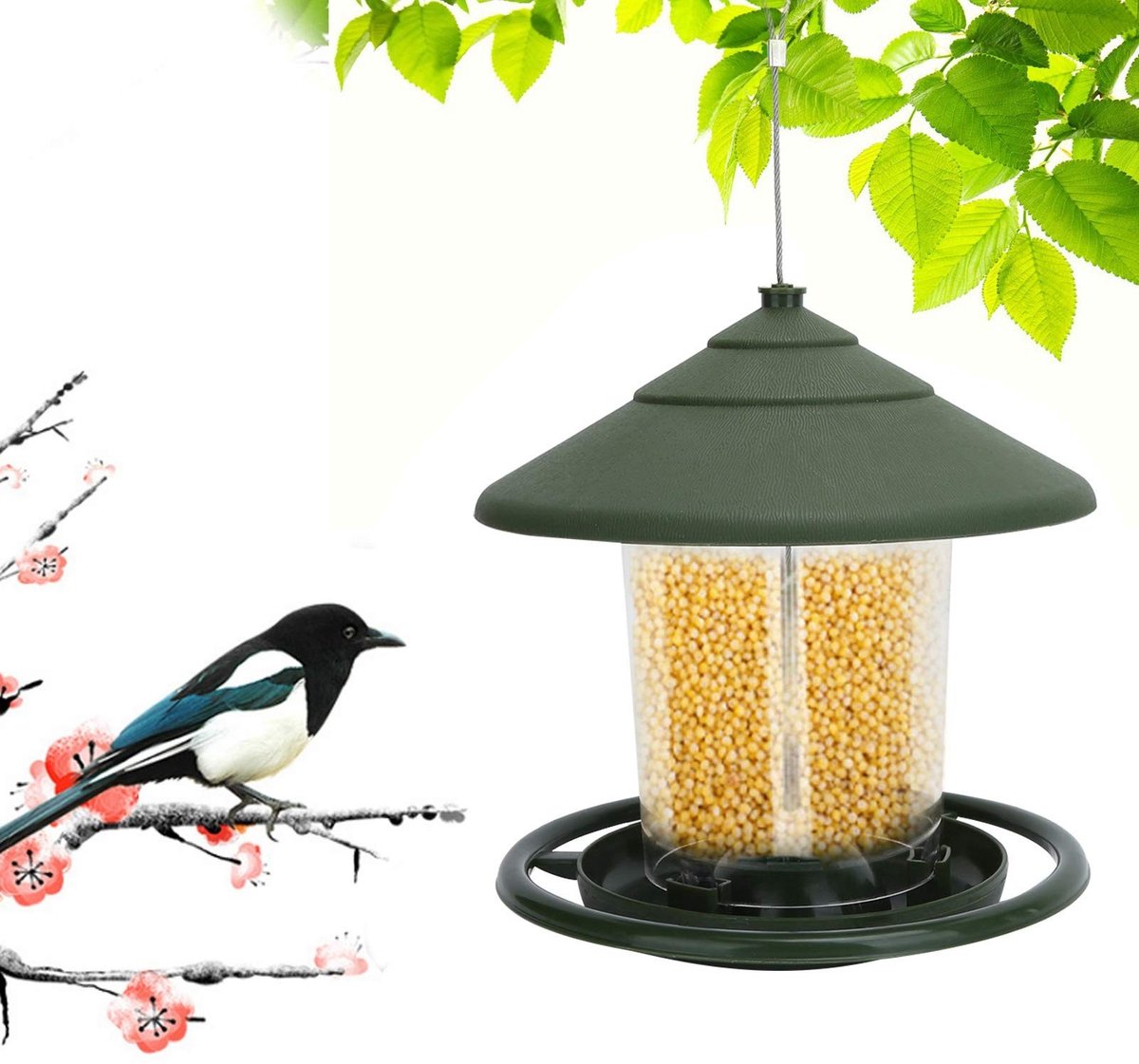 Omgoods - Hangende Voederbak voor Wilde Vogels met Eekhoornbescherming