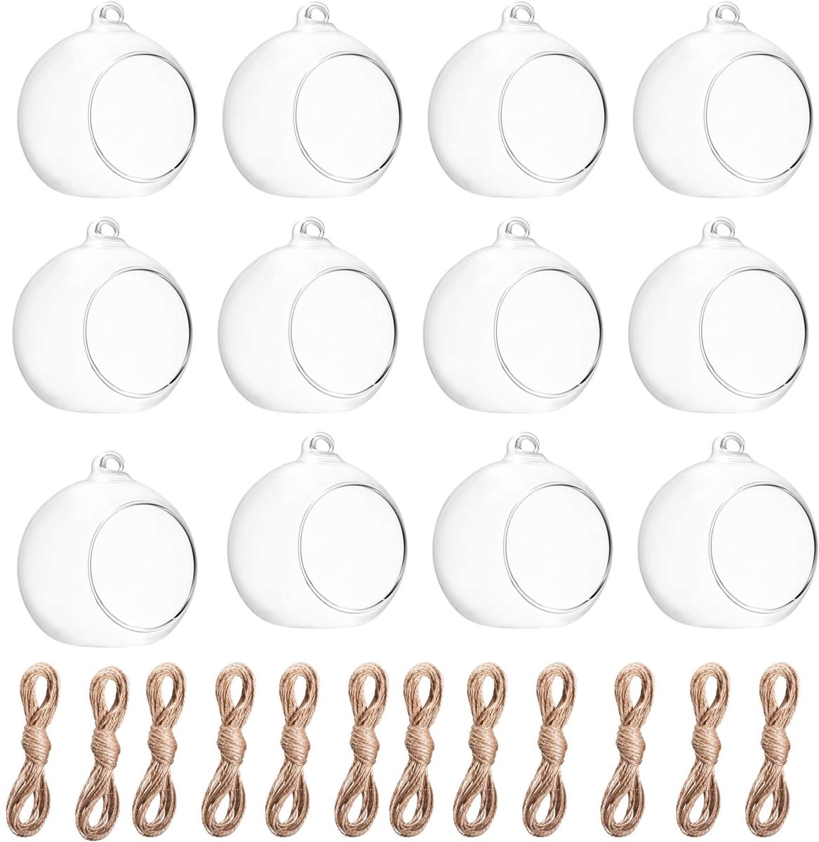 Omgoods - Hangende Theelichthouder van Glas 8cm voor Decoratie