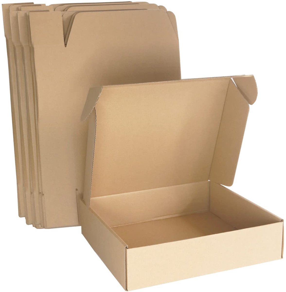 Omgoods - Set van 10 Gegolfde Kartonnen Verzenddozen voor Kleine Pakketten