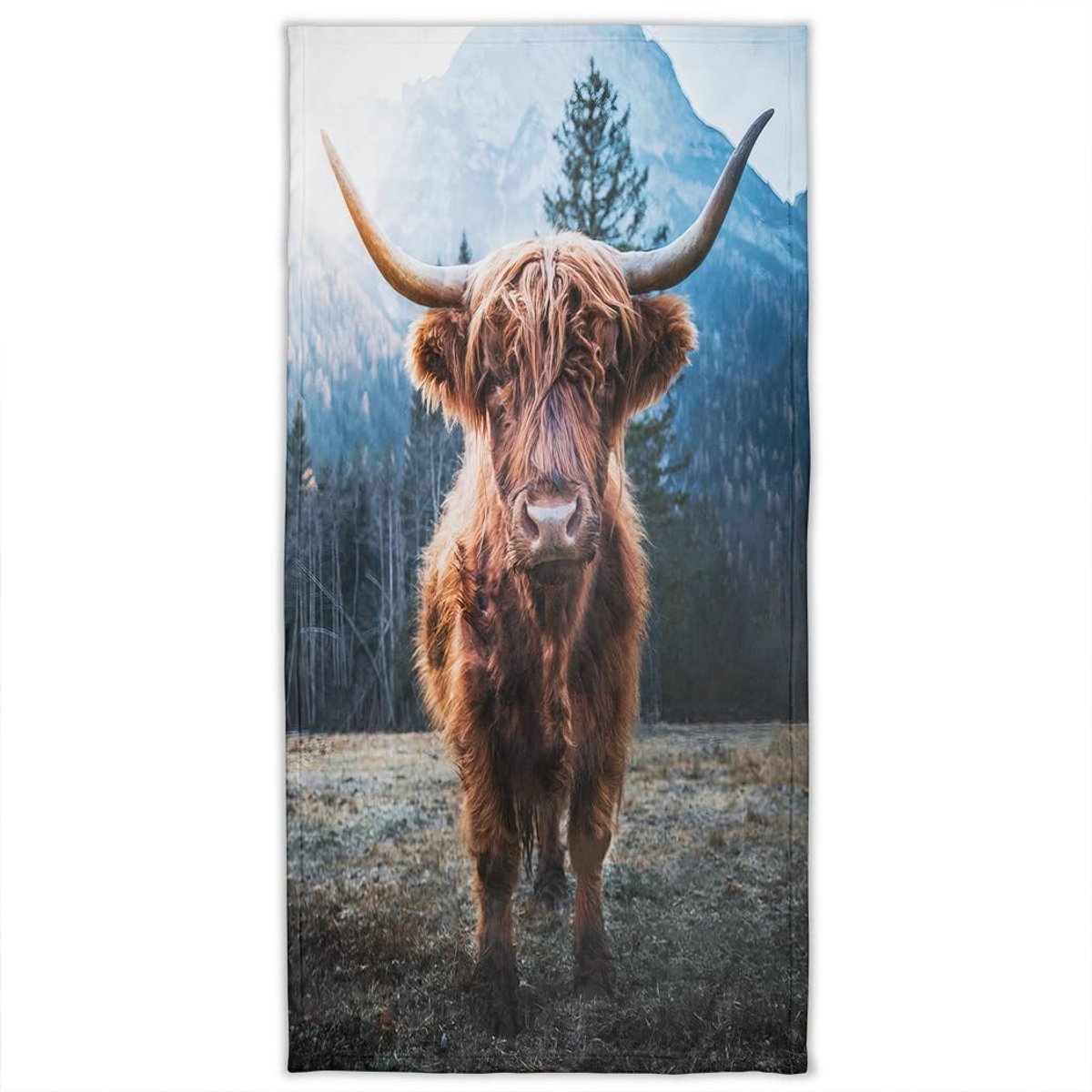 Omgoods - Strandlaken Eenzame Yak Koe - 70x140 cm Katoen