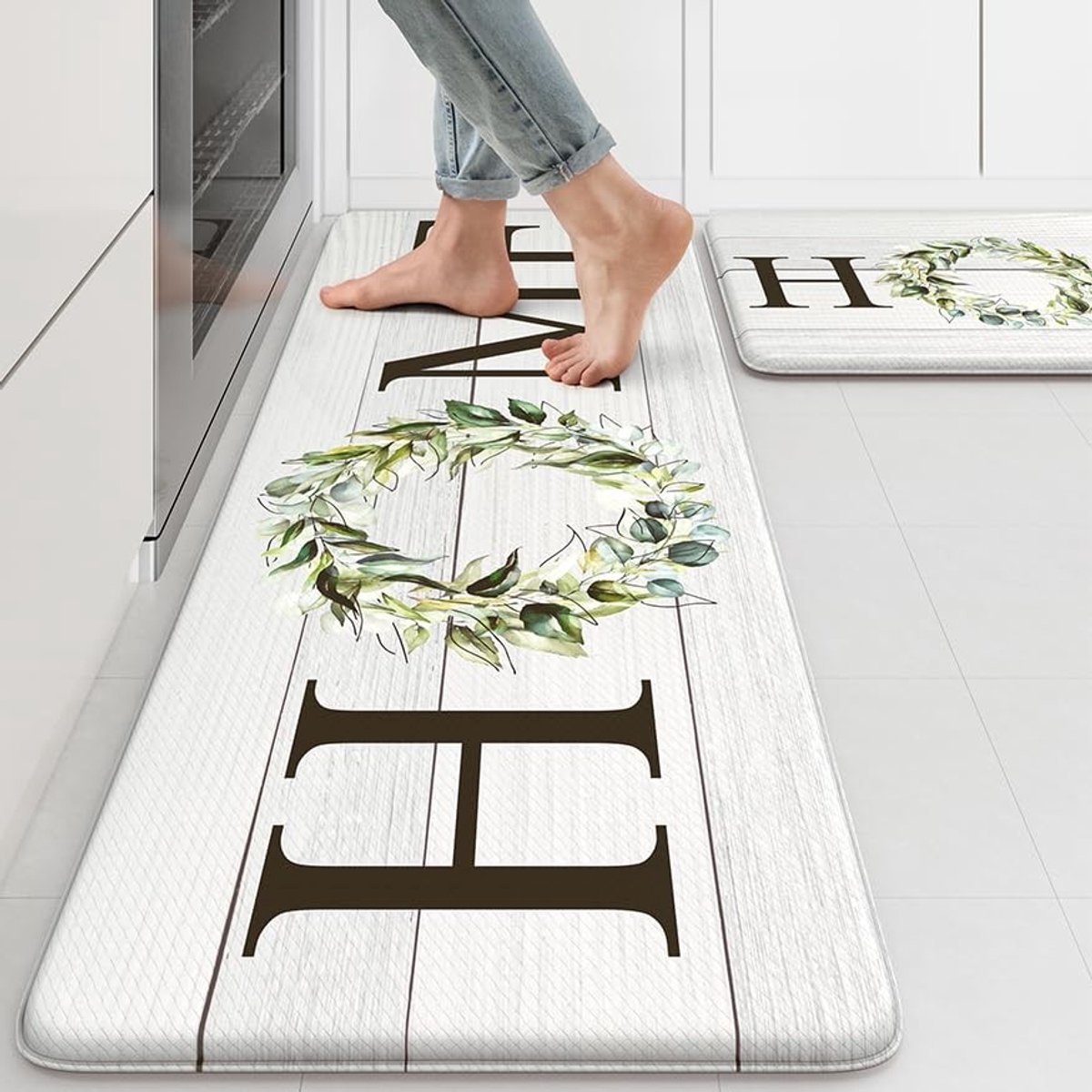 Omgoods - Anti-vermoeidheid Keukenmat Set van 2, Waterdicht en Antislip