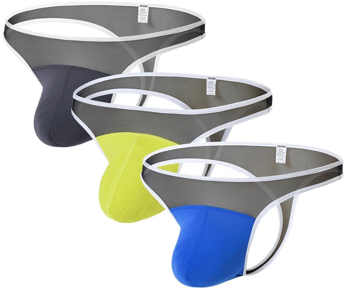 Omgoods - Sexy Mannen Thong Ondergoed met Versterkte Pouch