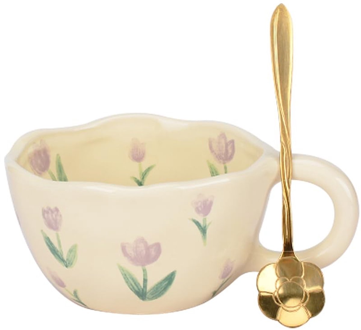 Omgoods - Handgemaakte Keramische Koffiemok met Lepel