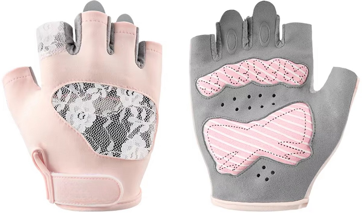 Fitness Handschoenen Dames – Ademende Antislip Handschoenen voor Sportschool, Workout, Gewichtheffen, Krachttraining & Fitness - Roze - Maat M