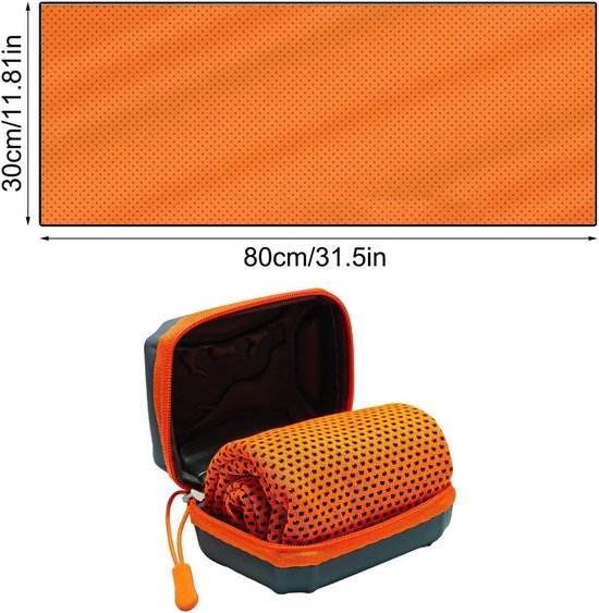 Verkoelende Handdoek - Koeldoek Nek - Sport Verkoeling - Direct Absorberend - 30x80cm - Oranje — afbeelding 5