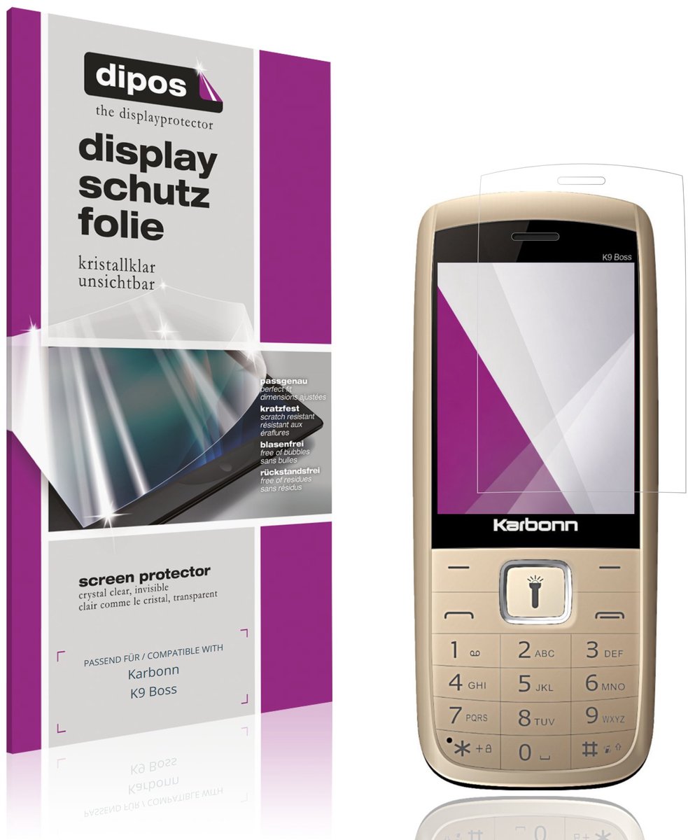 dipos – 4x Beschermfolie geschikt voor Karbonn K9 Boss | Krasbestendige & heldere Screenprotector Ultra-Thin