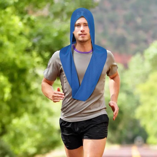 Verkoelende Handdoek met Capuchon - Sport Handdoek Sneldrogend - Blijf Koel Buiten - Directe Verlichting Hitte - N.v.t. - Hemelsblauw — afbeelding 3