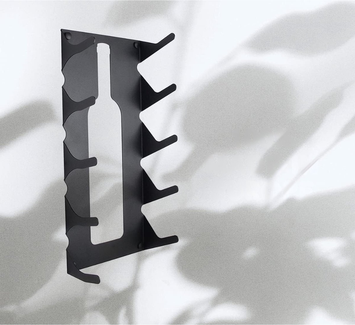 REN® Wijnrek Muur - Wijnrek - Wijnrekken - Zwart - ‎10cm x 25cm x 28cm