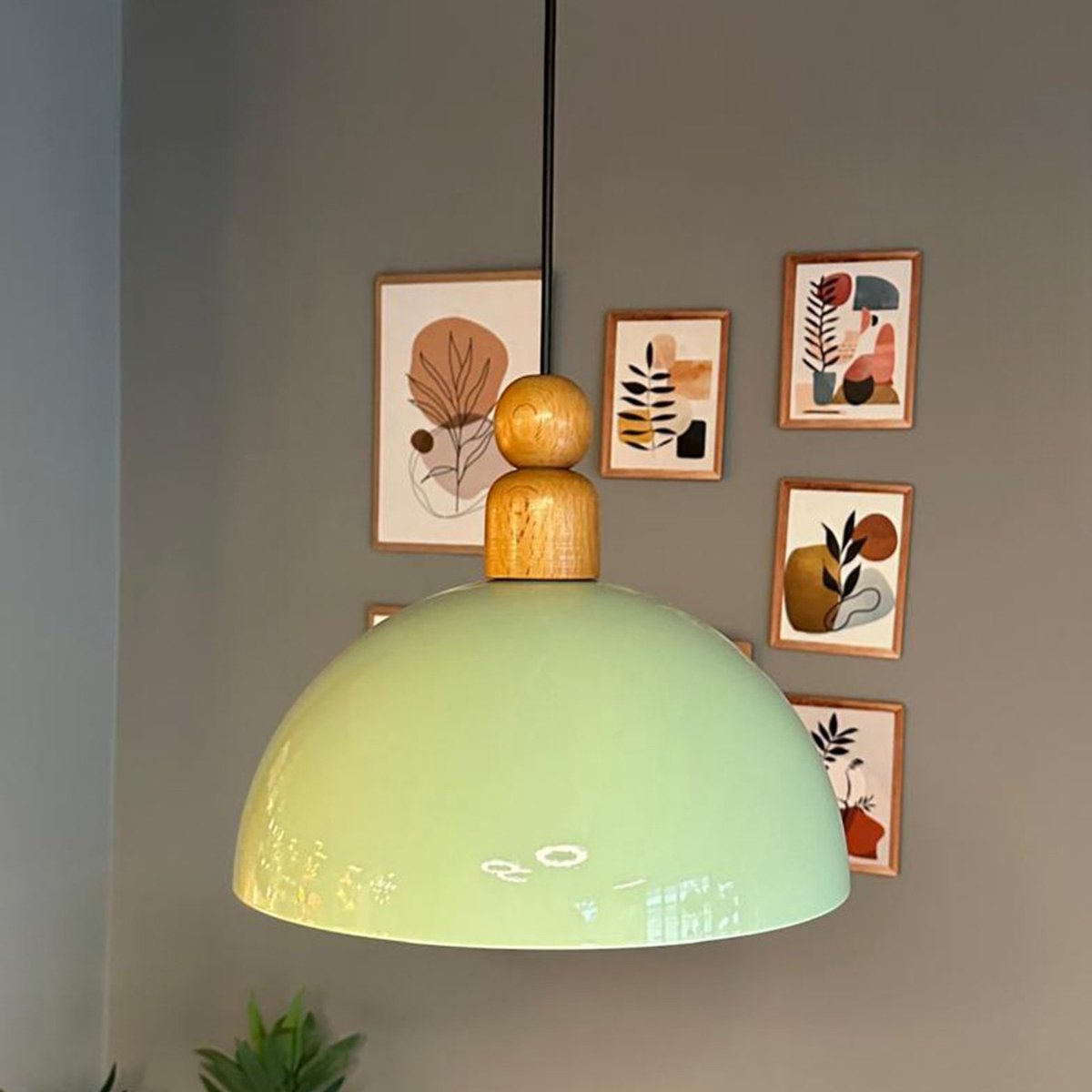 Bamyum Yimpi hanglamp, industriële Modern stijl, Ø30 cm, mintgroen metalen lamp