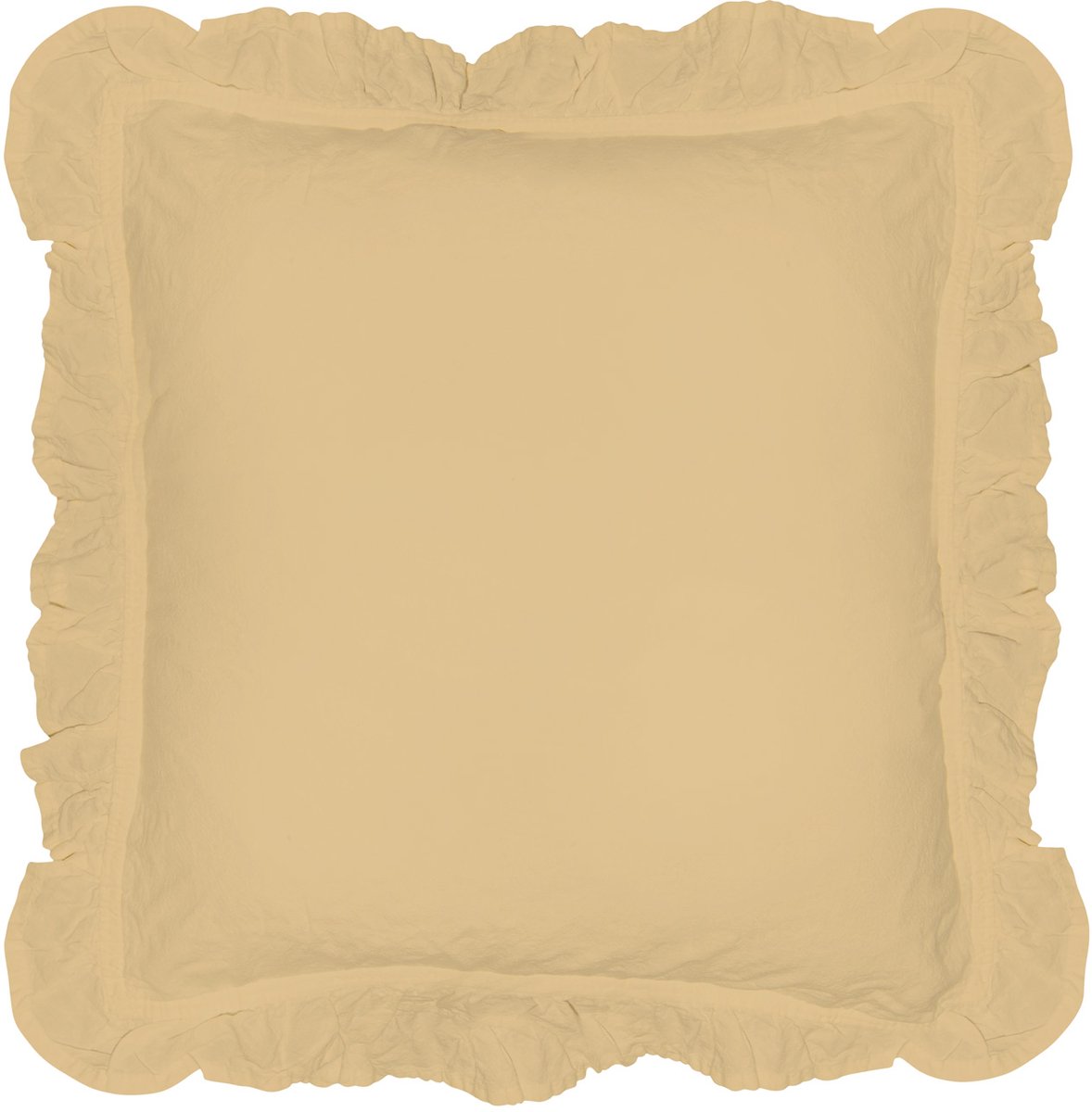 Darymex Stonewashed - Set van 2 Kussenslopen met Volant - 100% Katoen - Hotelsluiting - 40x40 cm - Natuurlijk Crème