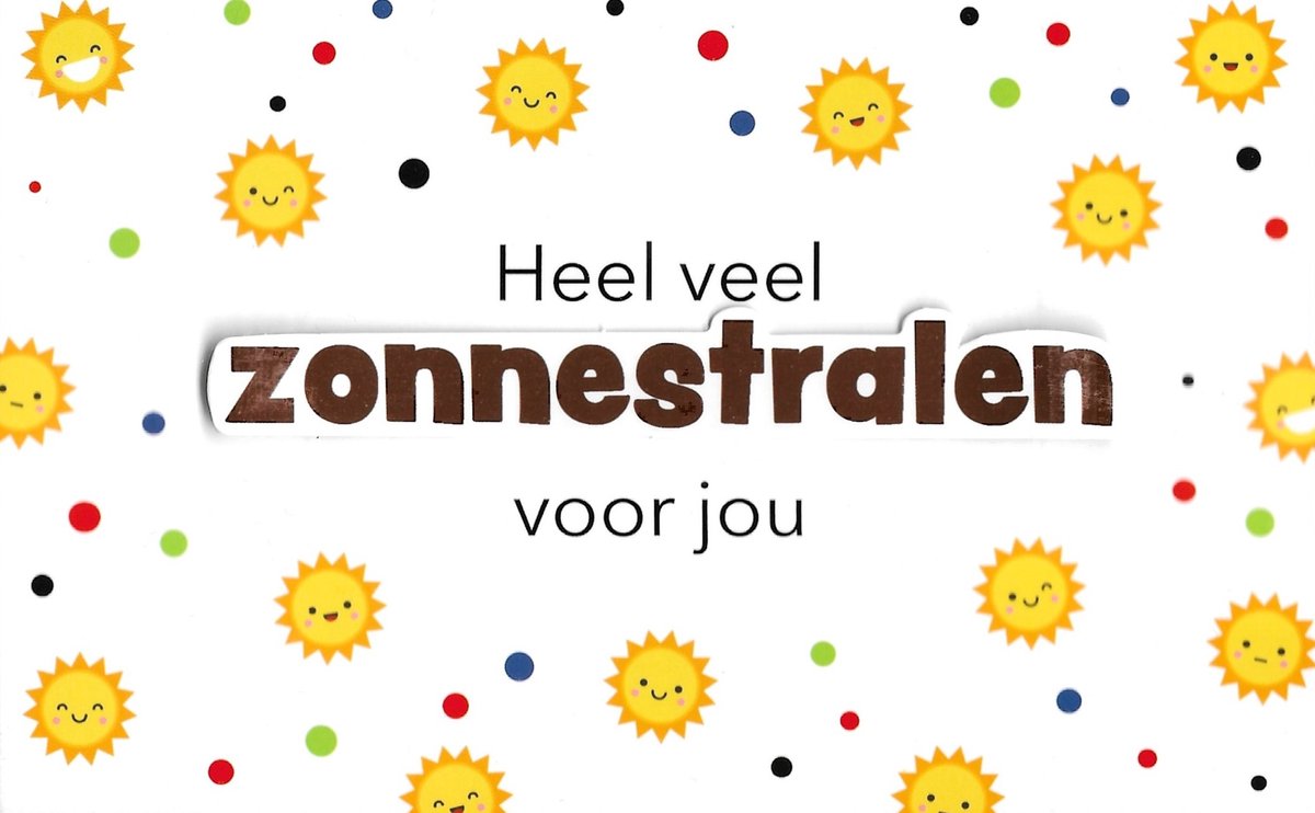 Wenskaart | 6 stuks | ADIOS applicatiekaart Heel veel zonnestralen voor jou