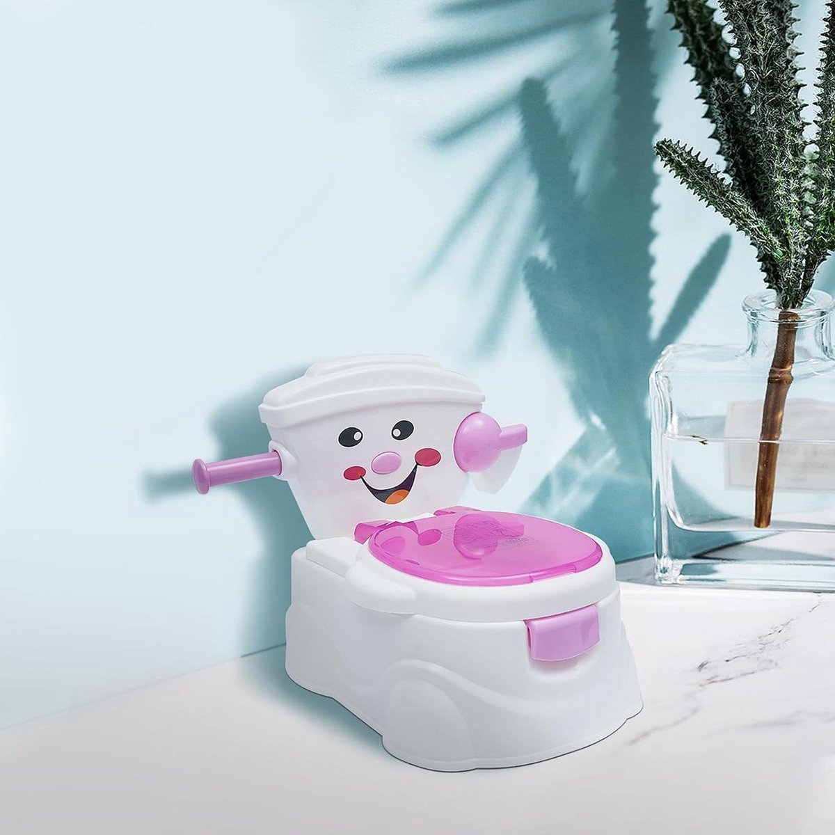 Kinderen toiletbril - Toilettrainer kindertoilet - Zindelijkheidstraining - Comfortabel kussen - 36 x 30 cm - Roze